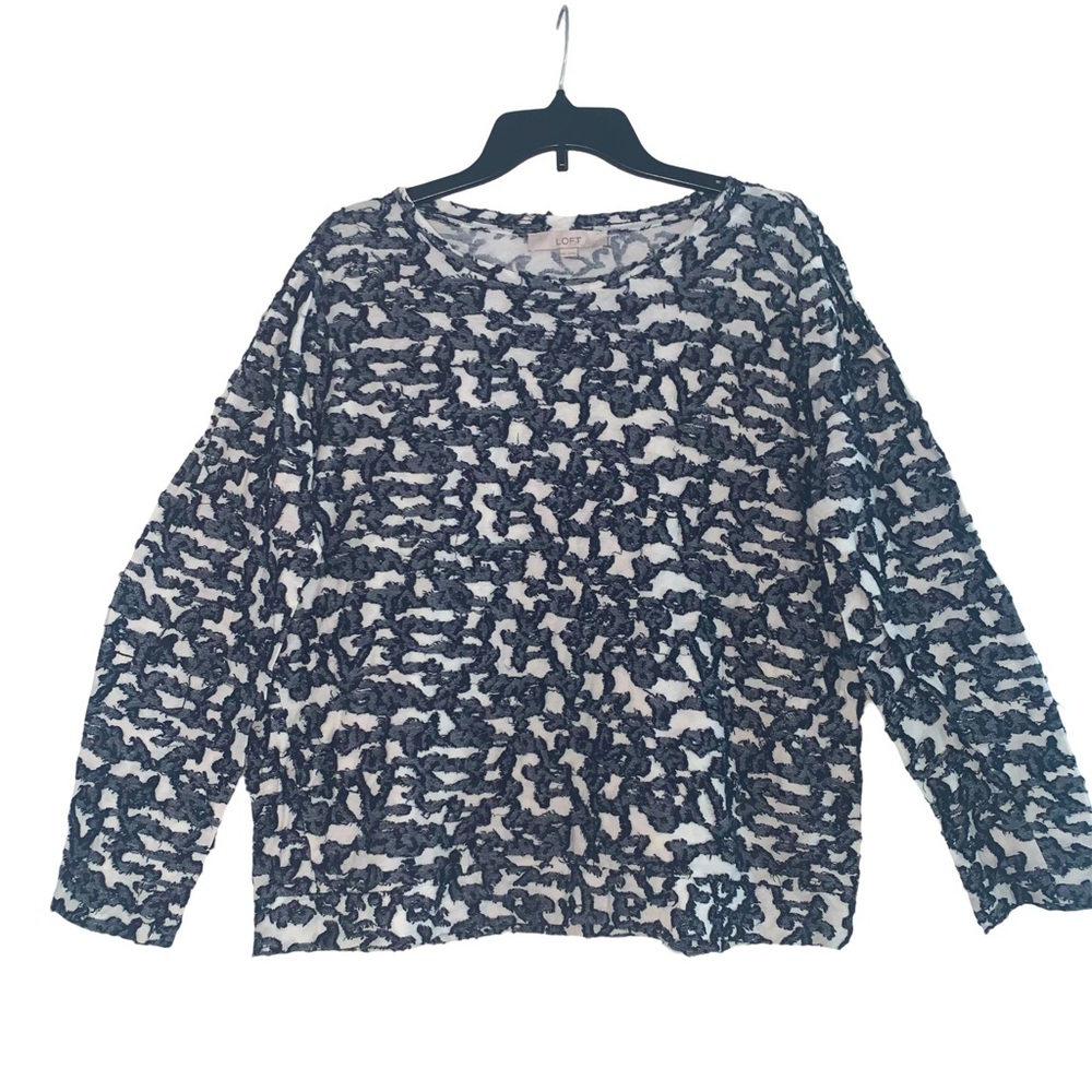 Loft navy / white Cute Fuzzy shirt XXL